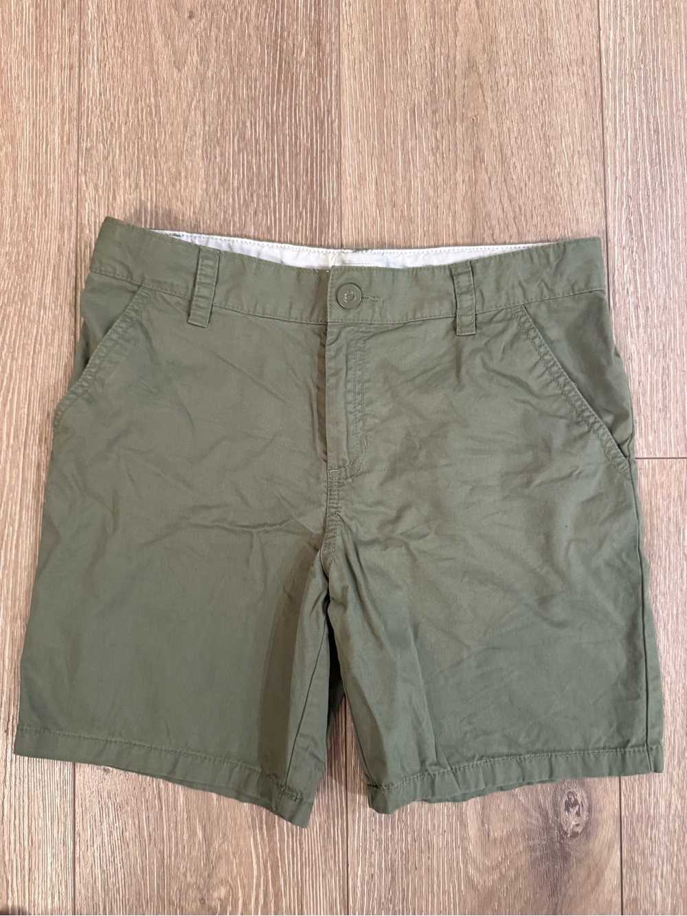 Cat & Jack Olive Green Kids Chino Shorts 10 Husky